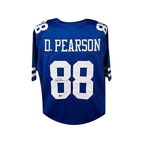 Drew Pearson Autographed Dallas Blue Custom Football Jersey - BAS - 757 Sports Collectibles