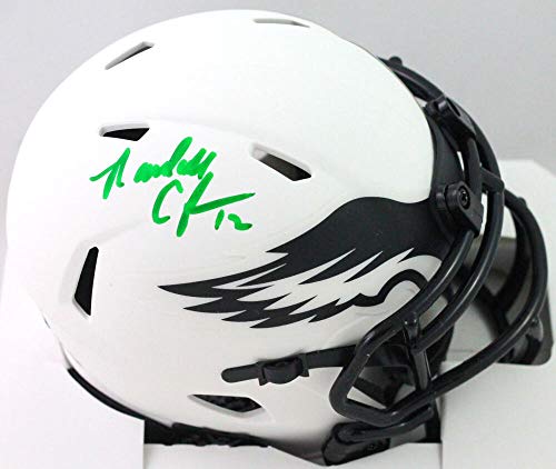 Randall Cunningham Autographed Eagles Lunar Speed Mini Helmet- Beckett W Green - 757 Sports Collectibles