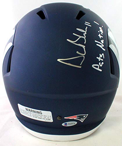 Drew Bledsoe Autographed Patriots Full Size AMP Speed Helmet w/Insc- Beckett Silver - 757 Sports Collectibles