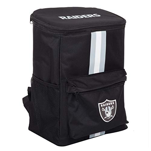 FOCO Cooler Backpack – Portable Soft Sided Ice Chest – Insulated Bag Holds 36 Cans (Las Vegas Raiders) - 757 Sports Collectibles