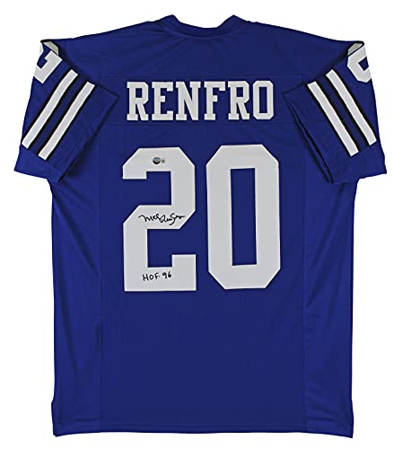 Mel Renfro"HOF 96" Authentic Signed Blue Pro Style Jersey BAS Witnessed - 757 Sports Collectibles