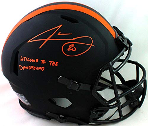 Jarvis Landry Signed Browns FS Eclipse Speed Authentic Helmet W/Insc-Beckett W Orange - 757 Sports Collectibles
