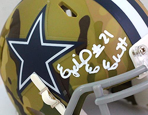 Ezekiel Elliott Autographed Dallas Cowboys Camo Mini Helmet- Beckett W White - 757 Sports Collectibles