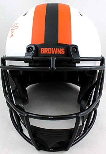 Nick Chubb Signed Cleveland Browns Authentic Lunar F/S Helmet - Beckett Orange - 757 Sports Collectibles