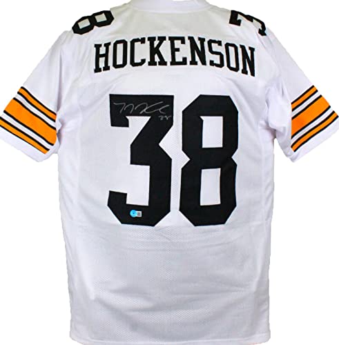 TJ Hockenson Autographed White College Style Jersey 3- Beckett W Hologram Silver - 757 Sports Collectibles