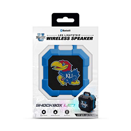 NCAA Kansas Jayhawks Shockbox LED Wireless Bluetooth Speaker, Team Color - 757 Sports Collectibles