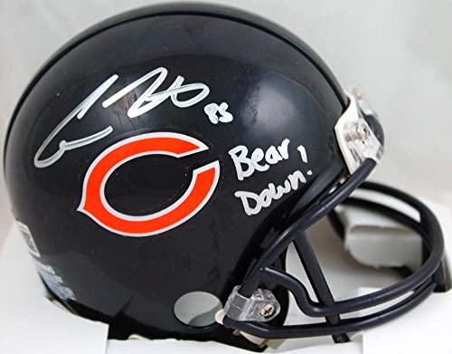 Cole Kmet Autographed Chicago Bears Mini Helmet w/Bear Down-Beckett W Hologram Silver - 757 Sports Collectibles