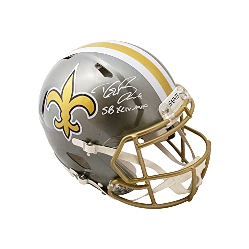 Drew Brees SB XLIV MVP Autographed New Orleans Flash Authentic Full-Size Football Helmet - BAS COA - 757 Sports Collectibles