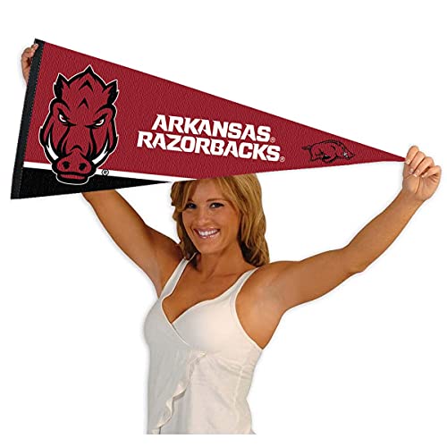 College Flags & Banners Co. Arkansas Razorbacks Pennant Full Size Felt - 757 Sports Collectibles