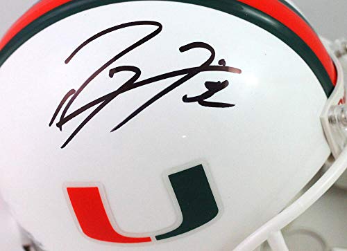 Ray Lewis Autographed Miami Hurricanes Mini Helmet- Beckett W Black - 757 Sports Collectibles