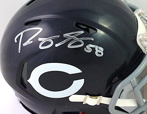 Roquan Smith Autographed Chicago Bears Speed TB Mini Helmet- Beckett W Silver - 757 Sports Collectibles