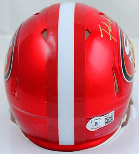 Frank Gore Autographed San Francisco 49ers Flash Mini Helmet-Beckett W Hologram Gold - 757 Sports Collectibles