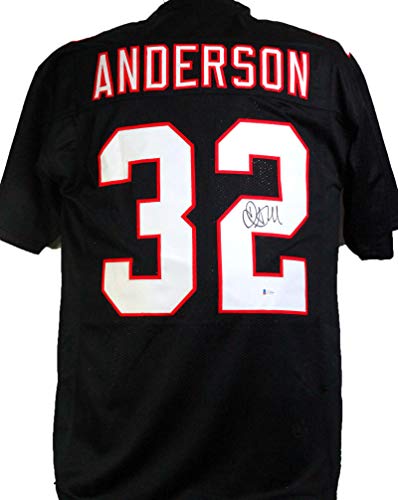 Jamal Anderson Autographed Black Pro Style Jersey- Beckett W Black - 757 Sports Collectibles