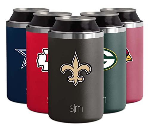 Simple Modern NFL New Orleans Saints Insulated Ranger Can Cooler, for Standard Cans - Beer, Soda, Sparkling Water and More - 757 Sports Collectibles