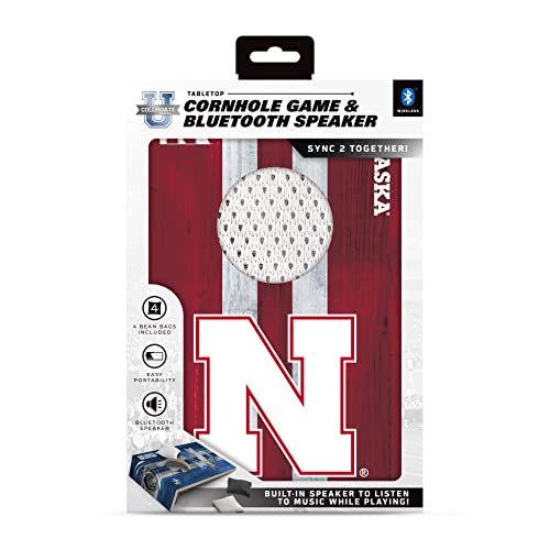 SOAR NCAA Tabletop Cornhole Game and Bluetooth Speaker, Nebraska Cornhuskers - 757 Sports Collectibles