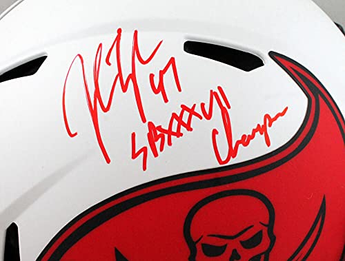 John Lynch Autographed Tampa Bay Bucs Authentic Lunar F/S Helmet w/SB Champs- Beckett W Red - 757 Sports Collectibles