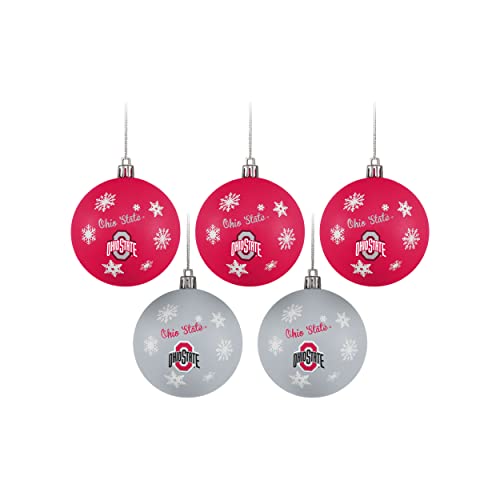 FOCO Ohio State Buckeyes NCAA 5 Pack Shatterproof Ball Ornament Set - 757 Sports Collectibles