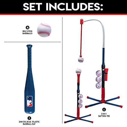 Franklin Sports Kids Teeball and Baseball Batting Tee - MLB 2-in-1 Grow-with-Me Tee - Adjustable Youth Hitting Tee - Perfect for Teeball and Baseball - 757 Sports Collectibles