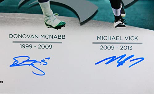 Vick/JAWORSKI/CUNNINGHAM/MCNABB Autographed 16x20-Beckett W Hologram Blue - 757 Sports Collectibles