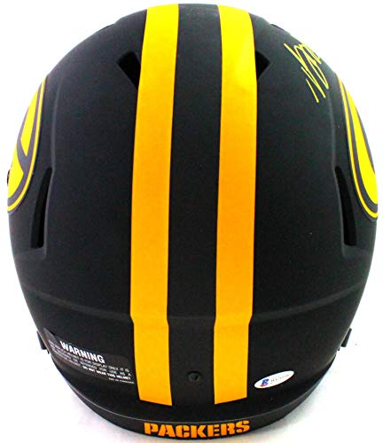 Davante Adams Autographed Packers F/S Eclipse Speed Helmet- Beckett Witnessed Yellow - 757 Sports Collectibles