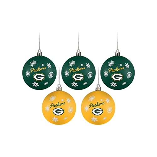 FOCO Green Bay Packers NFL 5 Pack Shatterproof Ball Ornament Set - 757 Sports Collectibles