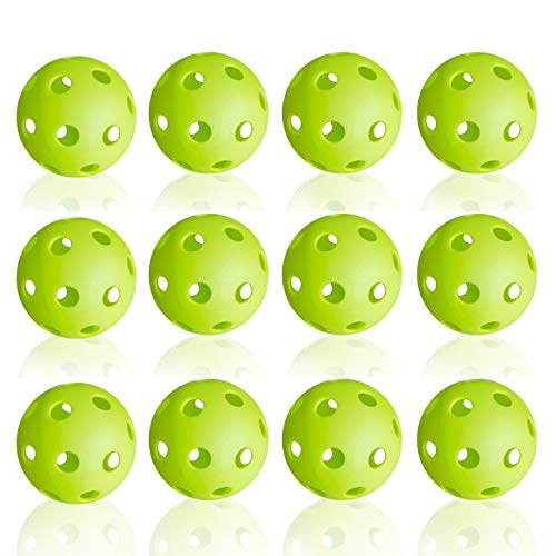 Anteer 12 Pack Plastic Baseball Practice Baseballs for Hitting, Indoor Outdoor Lightweight Balls Baseball Batting Training(Green) - 757 Sports Collectibles