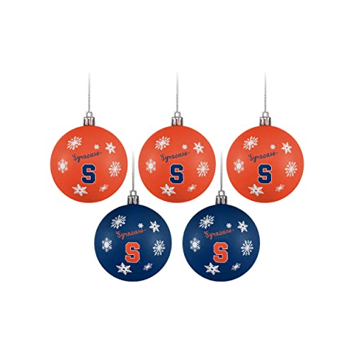 FOCO Syracuse Orange NCAA 5 Pack Shatterproof Ball Ornament Set - 757 Sports Collectibles