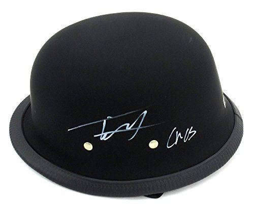 Tommy Flanagan & Ryan Hurst Autographed/Signed Daytona Matte Black Authentic Biker Helmet With "Chibs" And "Opie" Inscriptions - 757 Sports Collectibles