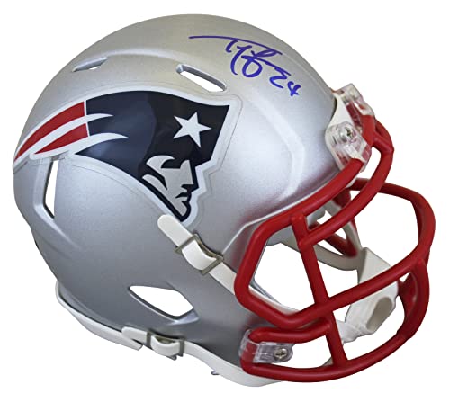 Patriots Ty Law Authentic Signed Speed Mini Helmet Autographed BAS Witnessed - 757 Sports Collectibles