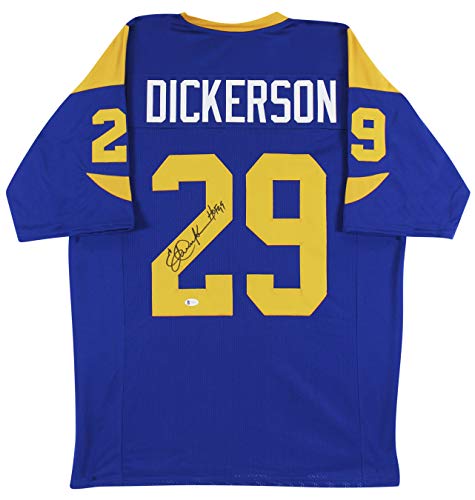 Eric Dickerson"HOF 99" Authentic Signed Blue Pro Style Jersey BAS Witnessed - 757 Sports Collectibles