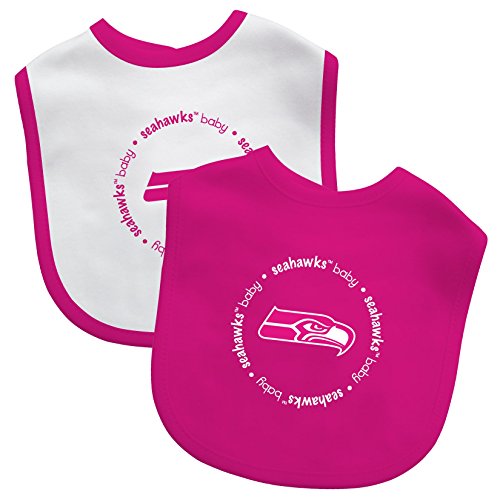 NFL Football Pink Girls Infant Baby Bibs 2-Pack (Seattle Seahawks) - 757 Sports Collectibles