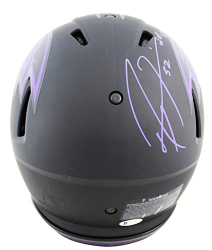 Ravens Ray Lewis HOF 18 Signed Eclipse F/S Speed Proline Helmet w Purple Sig BAS - 757 Sports Collectibles
