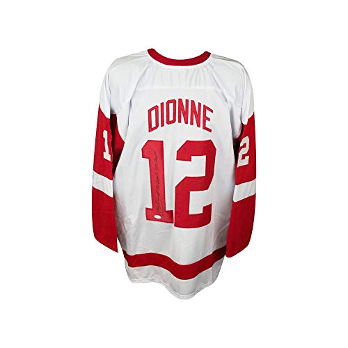 Marcel Dionne Inscriptions Autographed Detroit Red Wings Custom Hockey Jersey - JSA COA - 757 Sports Collectibles