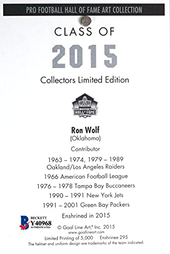 Ron Wolf Autographed Goal Line Art Card w/HOF- Beckett Blue - 757 Sports Collectibles