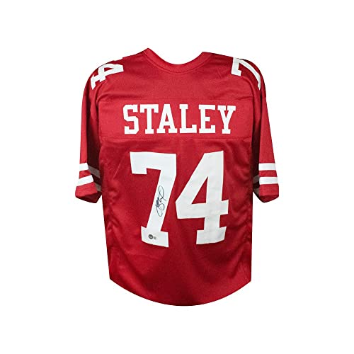 Joe Staley Autographed San Francisco Red Custom Football Jersey - BAS - 757 Sports Collectibles