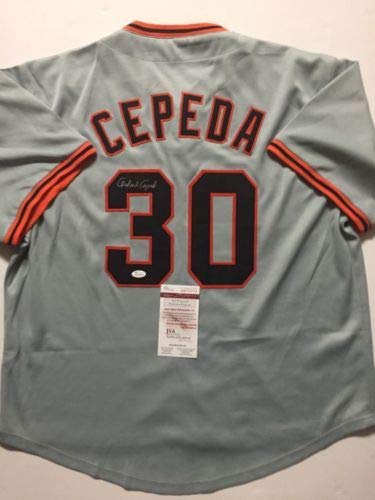 Autographed/Signed Orlando Cepeda San Francisco Grey Baseball Jersey JSA COA - 757 Sports Collectibles