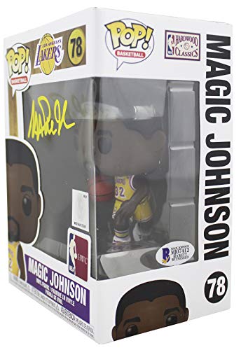 Lakers Magic Johnson Signed NBA HWC #78 Funko Pop Vinyl Figure w/Yellow Sig BAS - 757 Sports Collectibles