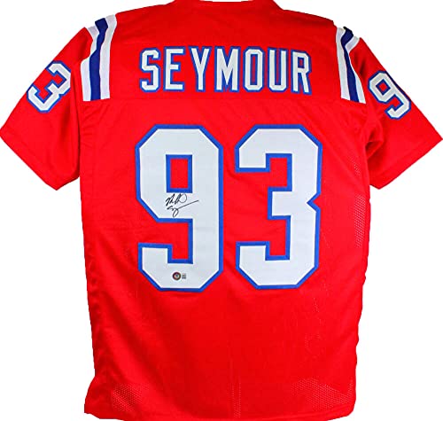 Richard Seymour Autographed Red Pro Style Jersey- Beckett W Black - 757 Sports Collectibles