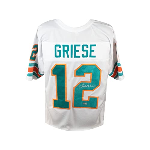 Bob Griese Autographed Miami White Custom Football Jersey - BAS - 757 Sports Collectibles