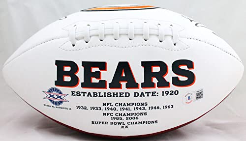 Cole Kmet Autographed Chicago Bears Logo Football w/Da Bears-Beckett W Hologram Black - 757 Sports Collectibles