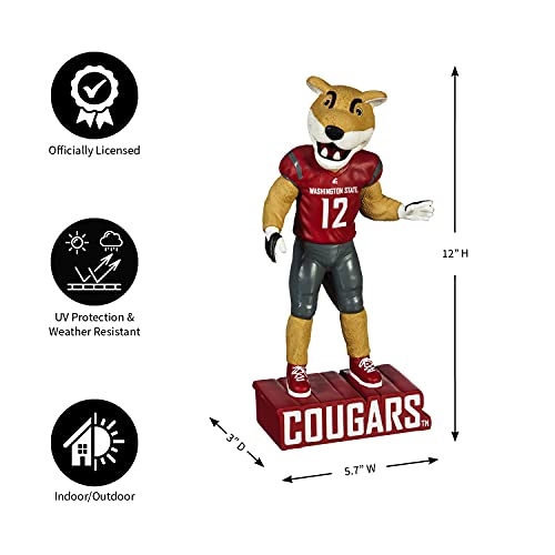 Team Sports America NCAA Washington State University Fun Colorful Mascot Statue 12 Inches Tall - 757 Sports Collectibles