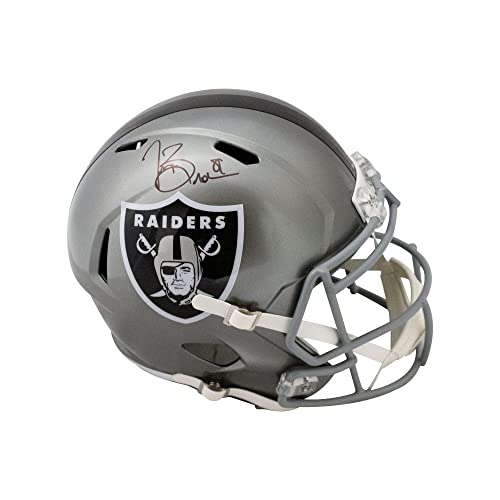 Tim Brown Autographed Oakland Flash Replica Full-Size Football Helmet - BAS (Black Ink) - 757 Sports Collectibles