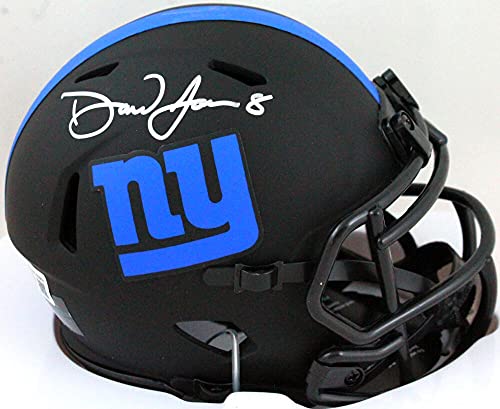 Daniel Jones Autographed New York Giants Eclipse Speed Mini Helmet- Beckett W Silver - 757 Sports Collectibles