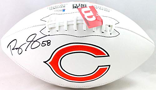 Roquan Smith Autographed Chicago Bears Wilson Logo Football- Beckett Witness Authenticated - 757 Sports Collectibles