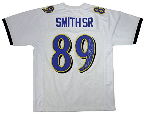 Steve Smith Sr Autographed/Signed Baltimore Ravens White Custom Jersey - 757 Sports Collectibles