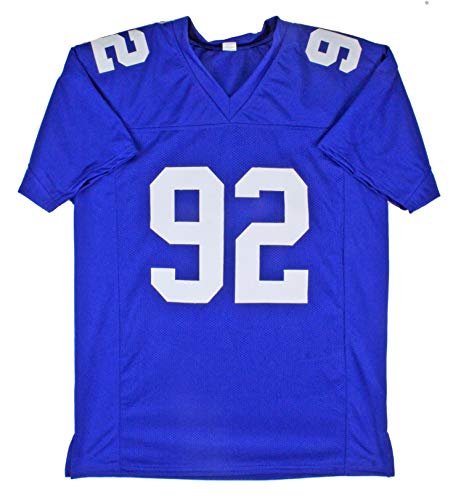 Michael Strahan Authentic Signed Blue Pro Style Jersey Autographed BAS Wit - 757 Sports Collectibles