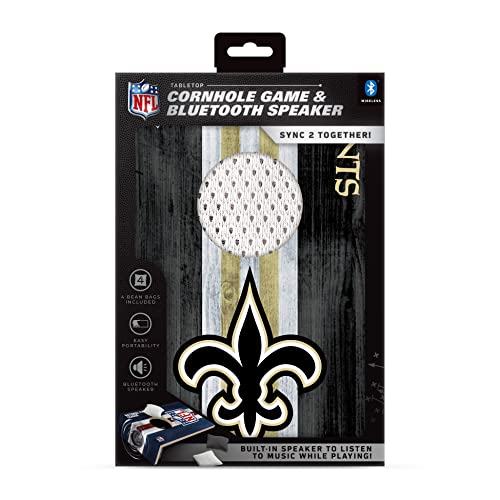 SOAR NFL Tabletop Cornhole Game and Bluetooth Speaker, New Orleans Saints - 757 Sports Collectibles