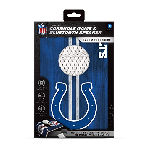 SOAR NFL Tabletop Cornhole Game and Bluetooth Speaker, Indianapolis Colts - 757 Sports Collectibles