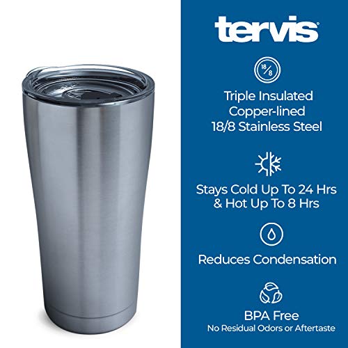 Tervis Triple Walled NFL Carolina Panthers Insulated Tumbler Cup Keeps Drinks Cold & Hot, 20oz - Stainless Steel, Touchdown - 757 Sports Collectibles