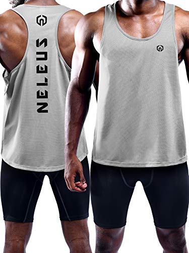 Neleus Men's 3 Pack Dry Fit Workout Gym Muscle Tank Tops,5031,Black,Grey,Olive Green,XL,EU 2XL - 757 Sports Collectibles